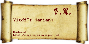 Vitéz Mariann névjegykártya