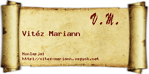 Vitéz Mariann névjegykártya