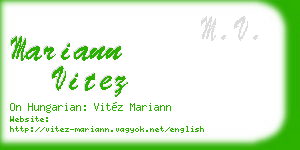 mariann vitez business card